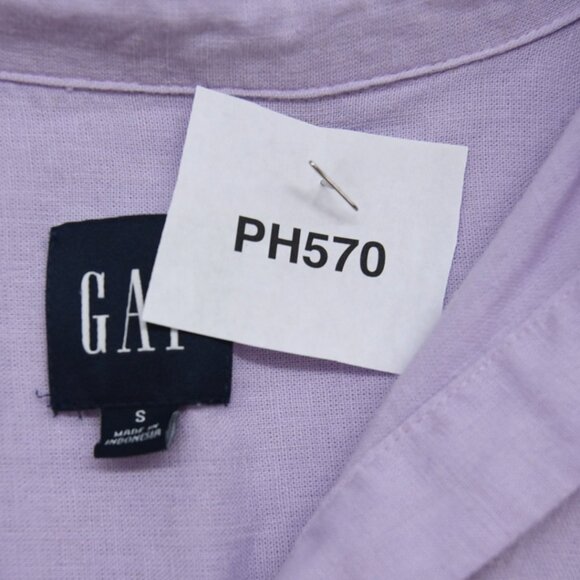 GAP Lilac Lavender Purple Linen Blend Button Shirt S Minimal Softcore Breathable - Picture 8 of 9